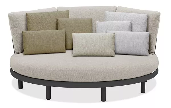 Уличный круглый диван-кровать из алюминия, антрацит Уличный круглый диван-кровать из алюминия, антрацит