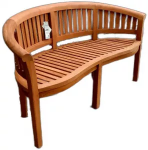 Деревянная скамейка из тика 160 см со спинкой купить