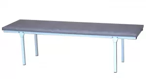 Скамейка в раздевалку со спинкой пластик/сталь. Купить!