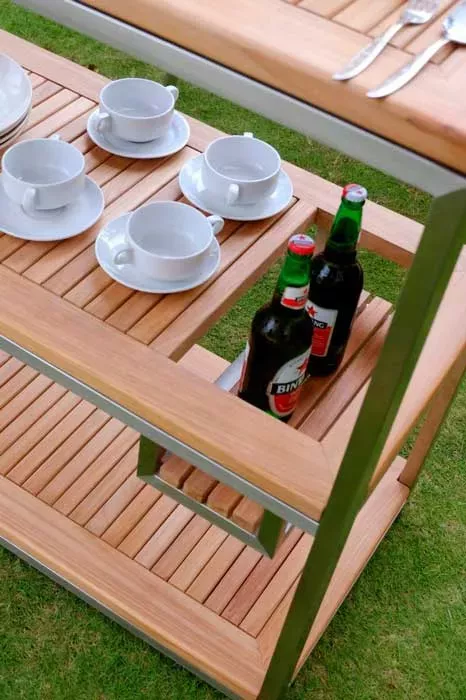 Сервировочный стол для улицы из тика тележка купить недорого Сервировочный стол для улицы из тика тележка купить недорого