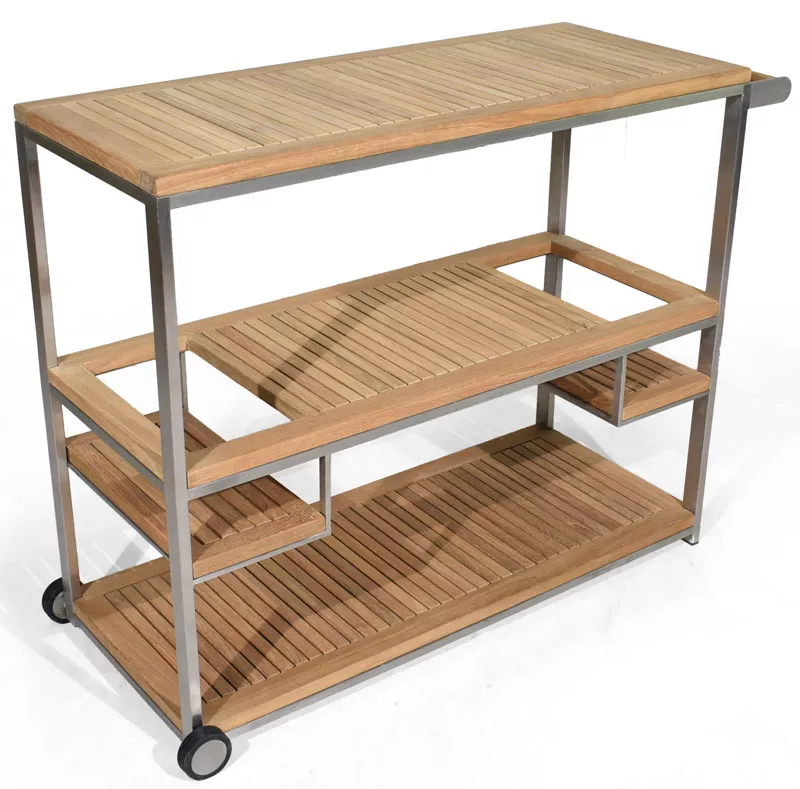 Сервировочный стол для улицы из тика тележка купить недорого Сервировочный стол для улицы из тика тележка купить недорого