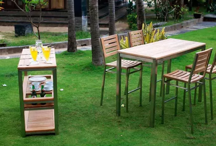 Сервировочный стол для улицы из тика тележка купить недорого Сервировочный стол для улицы из тика тележка купить недорого