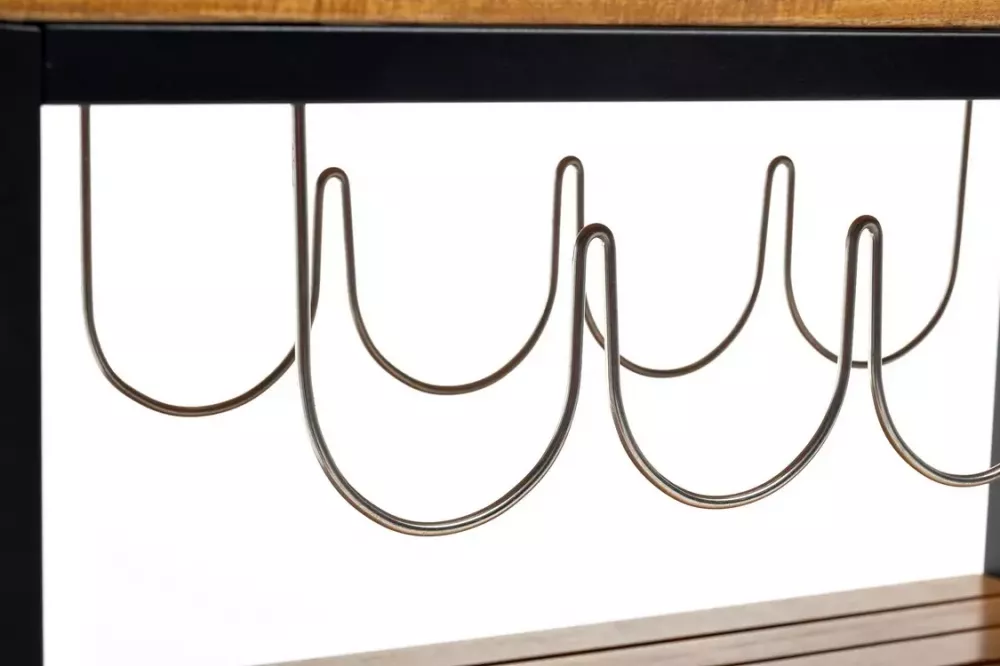 Стол сервировочный из акации с подносом и колесами Стол сервировочный из акации с подносом и колесами