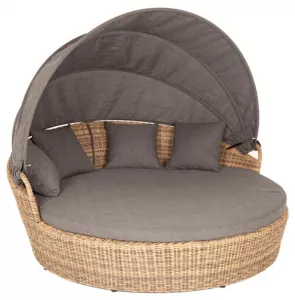 Лаунж-диван плетеный из роуп шезлонг, тортора/бежевый