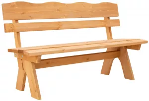 Скамейка из тика с прямой спинкой 180см