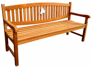 Скамейка из тика с прямой спинкой 120см