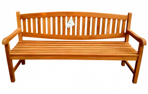 Скамейка из тика с прямой спинкой 120см
