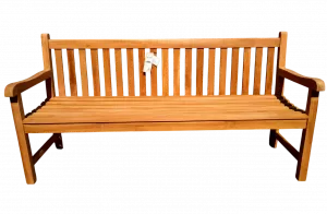 Скамейка из тика с прямой спинкой 120см