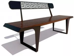 Скамейка из тика с прямой спинкой 120см