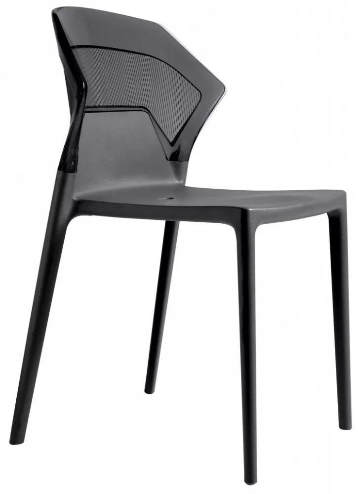 Пластмассовые стулья для кафе антрацит, дымчатый Турция