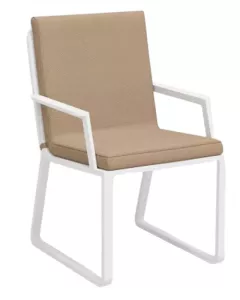 Стул алюминиевый с тиковыми подлокотниками, антрацит