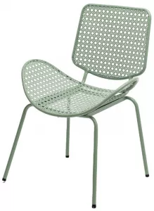 Зеленые пластиковые стулья на металлических ножках