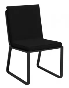 Кресло металлическое с подушкой, белое с тиковыми подлокотниками