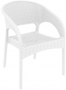 Пластиковое кресло с имитацией ротанга, белый