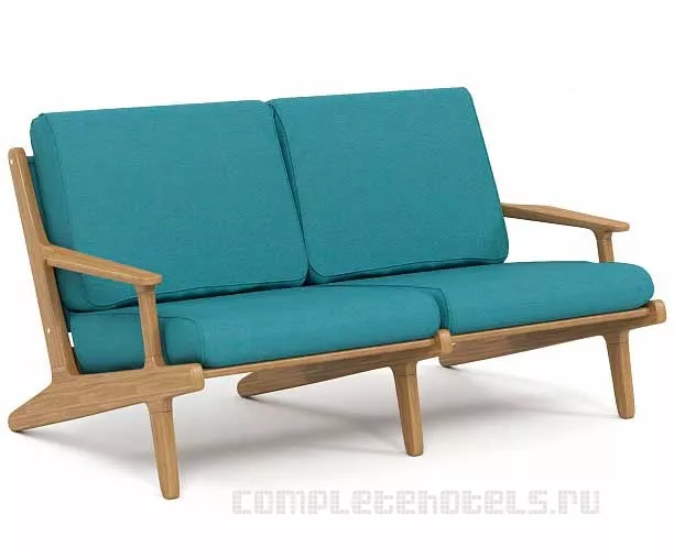Уличный деревянный 2-х местный диван из ироко купить