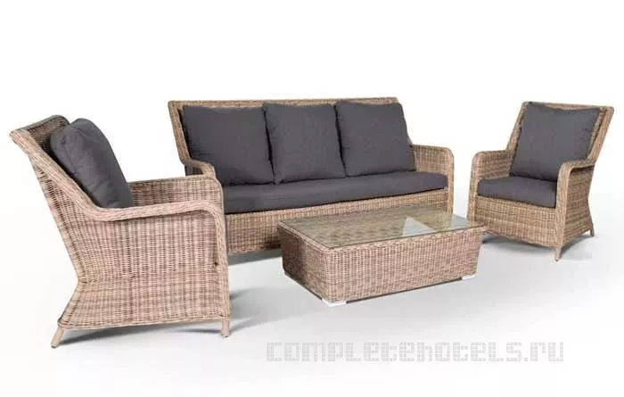 Плетеный комплект из искусственного ротанга мебель для улицы
